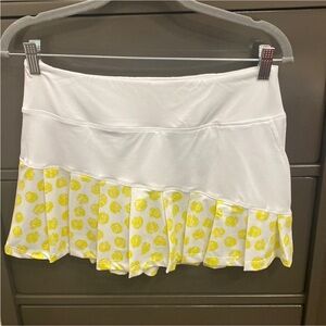 40Lime White Yellow Flower Flowy Tennis Skirt Size XS